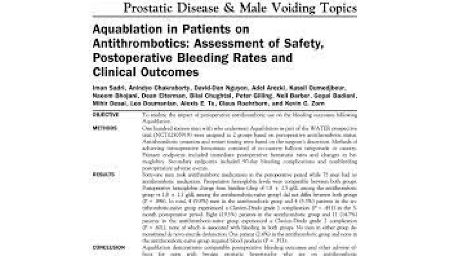 Safety of Aquablation for patients using blood thinnners